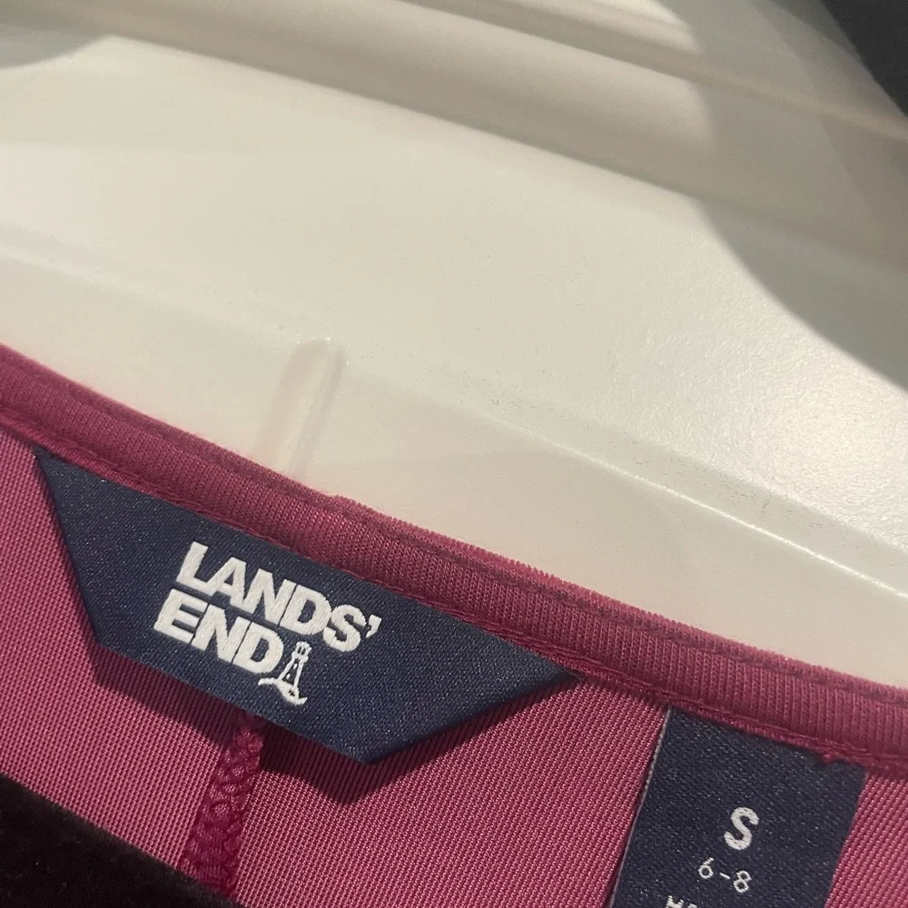 Lands' End Deep Pink Velvet Dress NWOT - Picture 5 of 6